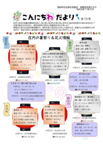 酒田市避難者支援だより「こんにちわだより」第73号